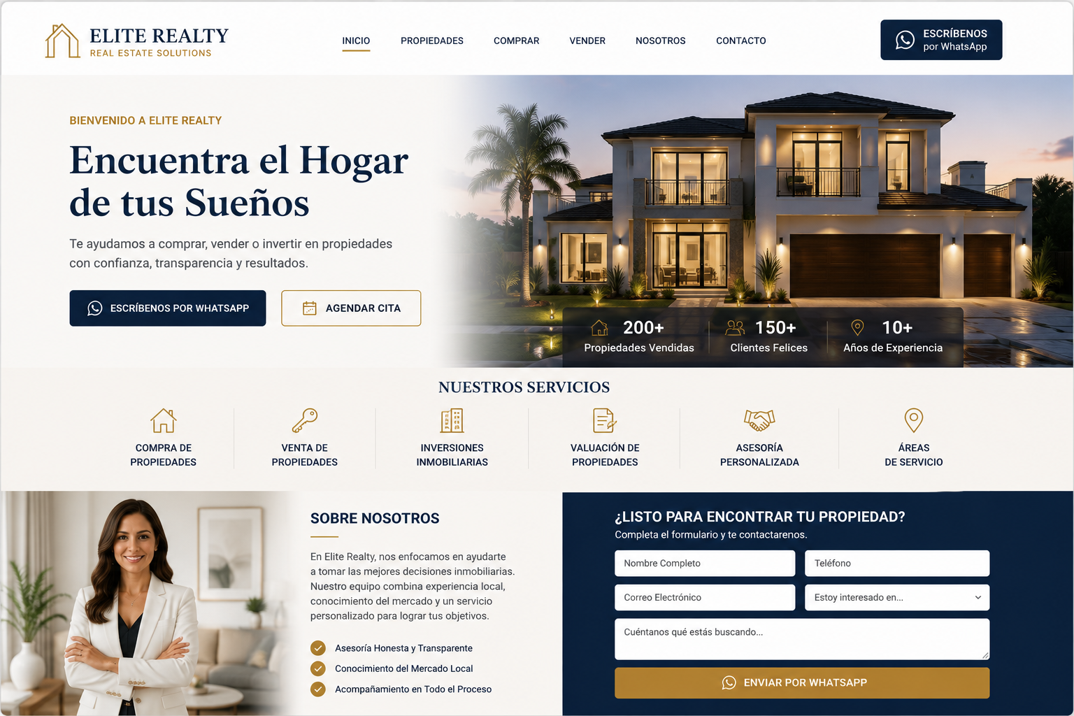 Modelo de landing page para Realtor